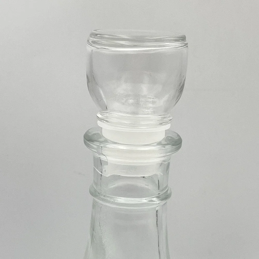 Vintage‎ Arcoroc Fleur Glass Decanter w/ Stopper Clear France 10.5